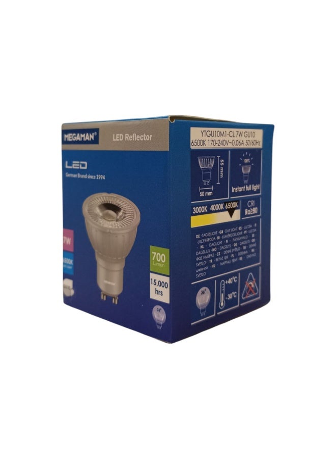Megaman LED GU10 Bulb YTGU10M1-CL 7W - White (6500K) - Image 1